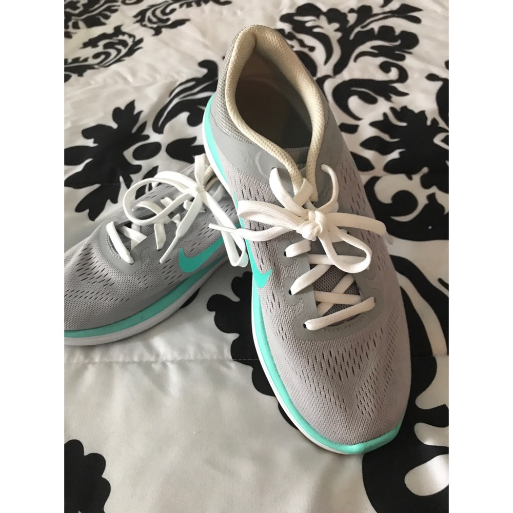 Grey and Tiffany blue NIKES